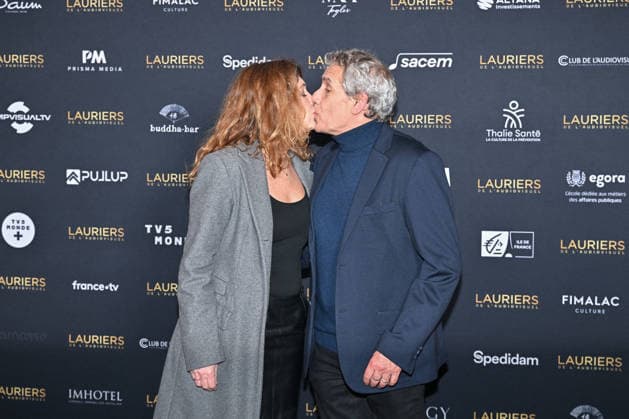 Audiovisual Awards Ceremony - Paris Juliette Meynac and Manuel Gelin during the Audiovisual Awards Ceremony at the Theatre Marigny in Paris on February 10, 2026. Photo by Tomas Stevens ABACAPRESS.COM Paris France  Copyright: xStevensxTomas ABACAx