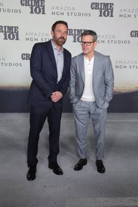 LOS ANGELES, CALIFORNIA FEBRUARY 10 Ben Affleck and Matt Damon attends the world premiere of Amazon MGM Studios Crime 101 at The United Theater on Broadway on February 10, 2026 in Los Angeles, California Credit AdMedia 452944 2026 02 10  Copyright: xAdMediax STAR_452944_035