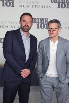 LOS ANGELES, CALIFORNIA FEBRUARY 10 Ben Affleck and Matt Damon attends the world premiere of Amazon MGM Studios Crime 101 at The United Theater on Broadway on February 10, 2026 in Los Angeles, California Credit AdMedia 452944 2026 02 10  Copyright: xAdMediax STAR_452944_038