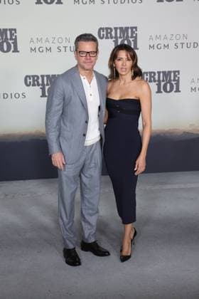 LOS ANGELES, CALIFORNIA FEBRUARY 10 Matt Damon and Luciana Damon attend the world premiere of Amazon MGM Studios Crime 101 at The United Theater on Broadway on February 10, 2026 in Los Angeles, California Credit AdMedia 452944 2026 02 10  Copyright: xAdMediax STAR_452944_039