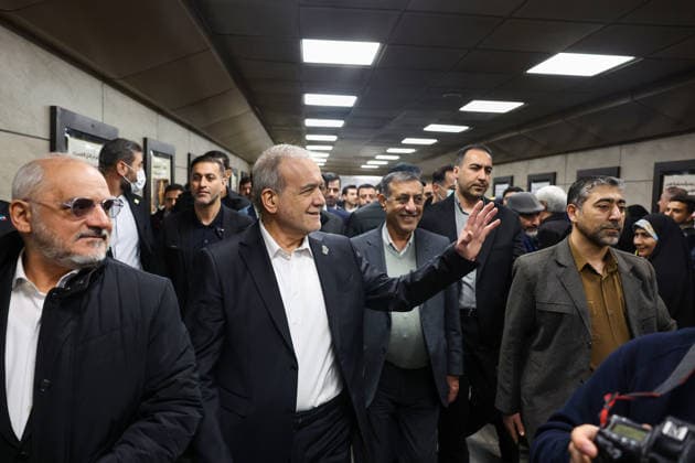 February 11, 2026, Tehran, Iran: Iranian President MASOUD PEZESHKIAN (C) takes part in a celebration marking the 47th anniversary of the Islamic Revolution in Tehran. This anniversary commemorates the 1979 revolution, during which the monarchy was overthrown and replaced by the Islamic Republic of Iran, with Ayatollah Ruhollah Khomeini as its first Supreme Leader. Tehran Iran - ZUMAi98_ 20260211_zih_i98_002 Copyright: xIranianxPresidencyx