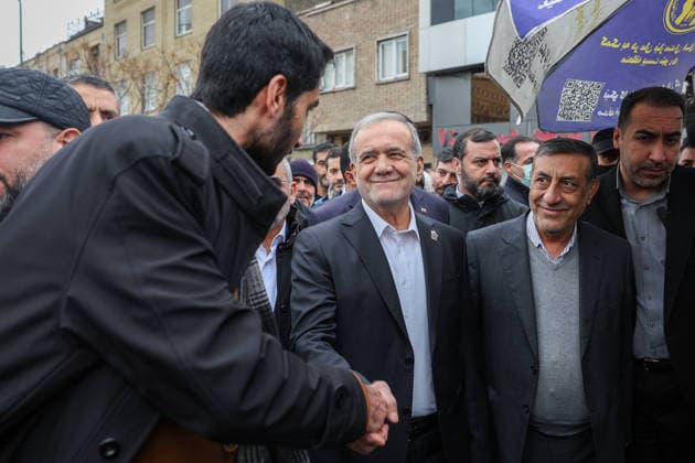 February 11, 2026, Tehran, Iran: Iranian President MASOUD PEZESHKIAN (C) takes part in a celebration marking the 47th anniversary of the Islamic Revolution in Tehran. This anniversary commemorates the 1979 revolution, during which the monarchy was overthrown and replaced by the Islamic Republic of Iran, with Ayatollah Ruhollah Khomeini as its first Supreme Leader. Tehran Iran - ZUMAi98_ 20260211_zih_i98_007 Copyright: xIranianxPresidencyx