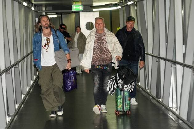 RTL Dschungelcamp Frankfurt 2026 Gil Ofarim, Hubert Fella and Hardy Krüger at the return of the jungle camp candidates of the RTL reality TV show Ich bin ein Star - Holt mich hier raus aus Australien on 11 02 2026 at Frankfurt Airport Frankfurt am Main Frankfurt Airport Hessen