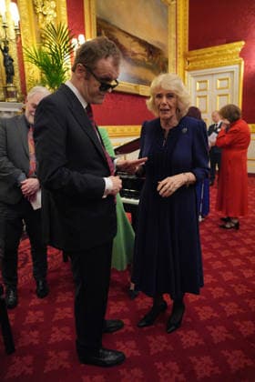 Queen Camilla hosts The Amber Trust reception Derek Paravicini from the The Amber Trust speaks with Queen Camilla after performing during a reception to celebrate 30 years of The Amber Trust, which provides musical opportunities for blind and partially sighted children, including children with more complex needs, at St James Palace, London. Picture date: Tuesday February 10, 2026., Credit:Yui Mok Avalon UK, London  Copyright: xYuixMokx xAvalonx 1073948901