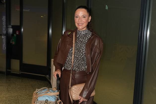 RTL Dschungelcamp Frankfurt 2026 Simone Ballack at the return of the jungle camp candidates of the RTL reality TV show Ich bin ein Star - Holt mich hier raus aus Australien on 11 02 2026 at Frankfurt Airport Frankfurt am Main Frankfurt Airport Hessen