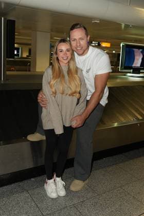 RTL Dschungelcamp Frankfurt 2026 Patrick Romer and Annelie Henze at the return of the jungle camp candidates of the RTL reality TV show Ich bin ein Star - Holt mich hier raus aus Australien on 11 02 2026 at Frankfurt Airport Frankfurt am Main Frankfurt Airport Hessen