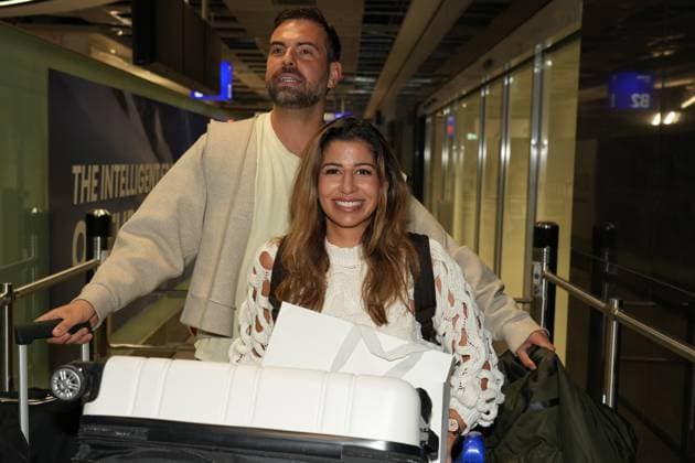 RTL Dschungelcamp Frankfurt 2026 Eva Benetatou at the return of the jungle camp candidates of the RTL reality TV show Ich bin ein Star - Holt mich hier raus aus Australien on 11 02 2026 at Frankfurt Airport Frankfurt am Main Frankfurt Airport Hessen