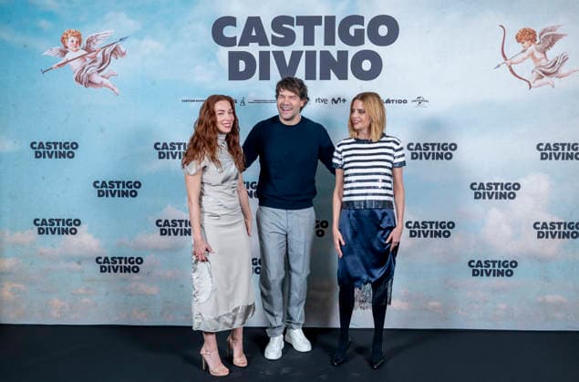 Photocall of the Divine Punishment junket Actresses Natalia Rodríguez and Macarena Gómez, and actor Juan Dávila, pose at the photocall of the Divine Punishment junket, at the Hotel Urso, on February 11, 2026, in Madrid Spain The film tells the story of Pedro, a chaotic and lonely nurse whose life takes a 180-degree turn when he accidentally receives a magic box that gives him supernatural powers 11 FEBRUARY 2026 Spain  Copyright: xAlbertoxOrtegax 7281408
