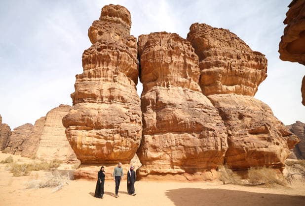 Prince of Wales visit to Saudi Arabia day three, 11 February 2026 11 02 2026. AlUla, Medina, Saudi Arabia. The Prince of Wales during a visit to AlUla, a 7,000-year-old archaeological area in Saudi™s Medina region. The Prince visited the Sharaan Nature Reserve, where he will met Bassim Al Balawi, Lead Ranger and heard about their work to protect and conserve wildlife and the natural world. His Royal Highness stopped at the Alqaliba Mountain Viewpoint where he met a group of Saudi Rangers who shared an overview of the conservation efforts in Sharaan and their commitment to the local community. The Prince heard about the land restoration programme from the RCU™s Habitat and Restoration team and was invited to plant an acacia tree alongsid  Copyright: xPetexMaclainex xAvalonx 1073966778