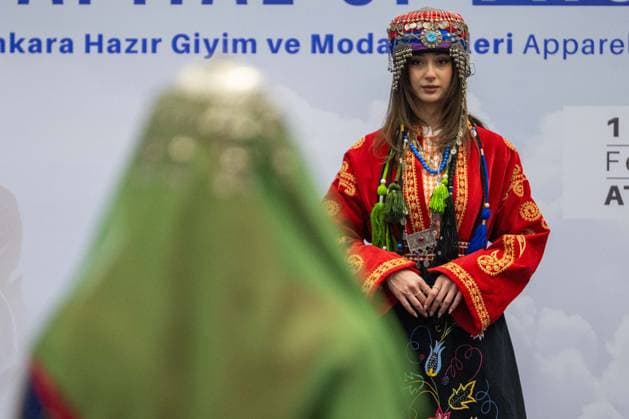 Capital of Fashion COF 26 kicks off in Ankara ANKARA, TURKIYE - FEBRUARY 11: Models with traditional clothing walk the runway during the Ankara Ready-to-Wear and Fashion Days (Capital of Fashion COF 26) organized for the fourth time this year under the leadership of the Ankara Clothing Manufacturers Association (AGSD), at ATO Congresium, Ankara, Turkiye on February 11, 2026. Ismail Aslandag Anadolu Ankara Turkey. Editorial use only. Please get in touch for any other usage.  Copyright: x2026xAnadoluxIsmailxAslandagx