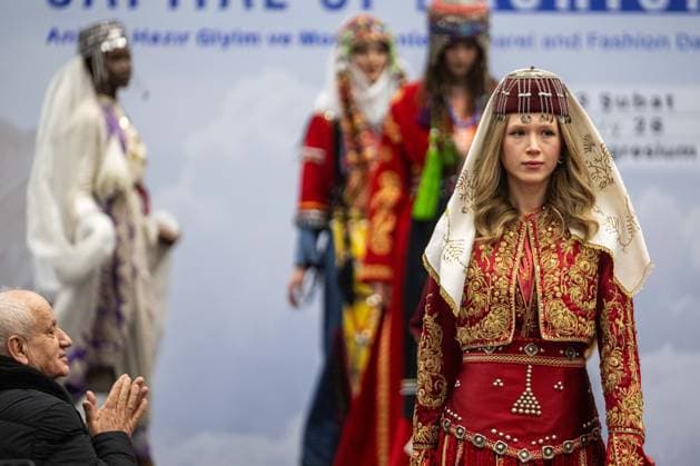 Capital of Fashion COF 26 kicks off in Ankara ANKARA, TURKIYE - FEBRUARY 11: Models with traditional clothing walk the runway during the Ankara Ready-to-Wear and Fashion Days (Capital of Fashion COF 26) organized for the fourth time this year under the leadership of the Ankara Clothing Manufacturers Association (AGSD), at ATO Congresium, Ankara, Turkiye on February 11, 2026. Ismail Aslandag Anadolu Ankara Turkey. Editorial use only. Please get in touch for any other usage.  Copyright: x2026xAnadoluxIsmailxAslandagx