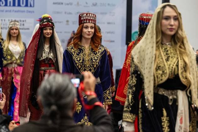 Capital of Fashion COF 26 kicks off in Ankara ANKARA, TURKIYE - FEBRUARY 11: Models with traditional clothing walk the runway during the Ankara Ready-to-Wear and Fashion Days (Capital of Fashion COF 26) organized for the fourth time this year under the leadership of the Ankara Clothing Manufacturers Association (AGSD), at ATO Congresium, Ankara, Turkiye on February 11, 2026. Ismail Aslandag Anadolu Ankara Turkey. Editorial use only. Please get in touch for any other usage.  Copyright: x2026xAnadoluxIsmailxAslandagx