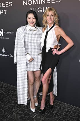 Arden Cho and Katherine McNamara at the Hollywood Reporter Academy Award Nominees Night at Chateau Marmont Los Angeles, 10 02 2026 Foto:xD.xStarbuckx xFuturexImagex hollywood_6267