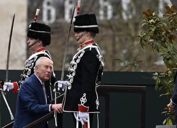 King Charles III and Queen Camilla visit Turquoise Mountain Exhibition in London LONDON, UNITED KINGDOM - FEBRUARY 11: Britain’s King Charles III and Queen Camilla (not seen) visit an exhibition held at the Garrison Chapel in London to mark the 20th anniversary of the humanitarian organization Turquoise Mountain, in London, United Kingdom, on February 11, 2026. Rasid Necati Aslim Anadolu London United Kingdom. Editorial use only. Please get in touch for any other usage.  Copyright: x2026xAnadoluxRasidxNecatixAslimx