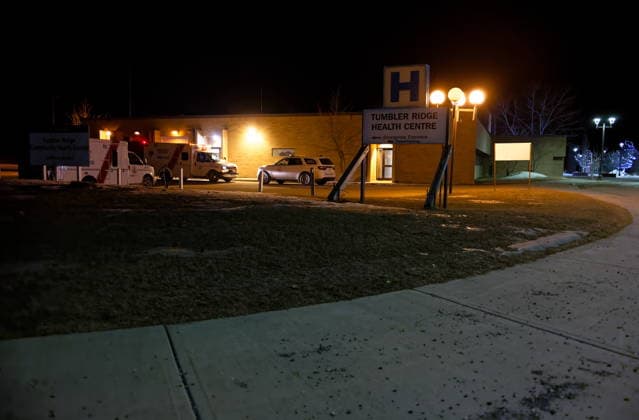 February 11, 2026, Tumbler Ridge, Bc, CANADA: The Tumbler RIdge Health Centre in Tumbler Ridge, B.C. on Wednesday, Feb. 11, 2026. Tumbler Ridge CANADA  - ZUMAc35_ 20260211_zaf_c35_018 Copyright: xJessexBoilyx