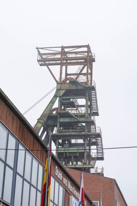 Bernterode Shaft 11022026 The winding tower at Bernterode I Shaft in Bernterode in the town of Breitenworbis in Eichsfeld Potash salt was mined here during the GDR era; the shaft is now used to transport waste and fill cavities Breitenworbis Bernterode Shaft Thuringia Germany 110226_ppb-15