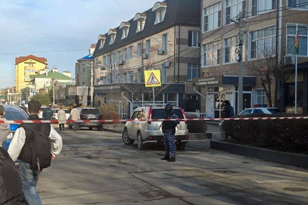 RUSSIA, KRASNODAR REGION - FEBRUARY 11, 2026: Police respond to a shooting in the lobby of the Anapa Industrial College in the Black Sea resort town of Anapa, one reported dead. Yakov Plotkin TASS  88529794