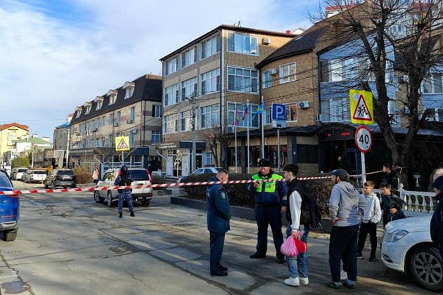 RUSSIA, KRASNODAR REGION - FEBRUARY 11, 2026: Police respond to a shooting in the lobby of the Anapa Industrial College in the Black Sea resort town of Anapa, one reported dead. Yakov Plotkin TASS  88529861