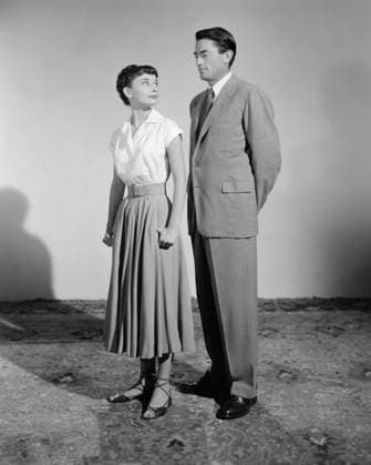 RECORD DATE NOT STATED Audrey Hepburn and Gregory Peck during the making of Roman Holiday 1953 Paramount Pictures ** I.V. M.T. EDITORIAL USE ONLY  Copyright: x