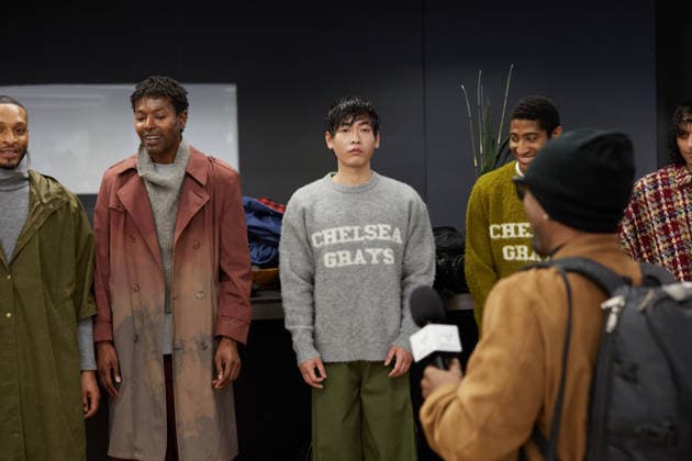 February 11, 2026, New York, New York, USA: Models prepare backstage ahead of the MenÃ¢â‚¬â ¢s Day FW26 presentations during New York Fashion Week in New York City. New York USA  - ZUMAs237 20260211_aap_s237_013 Copyright: xMarkxJ.xSullivanx