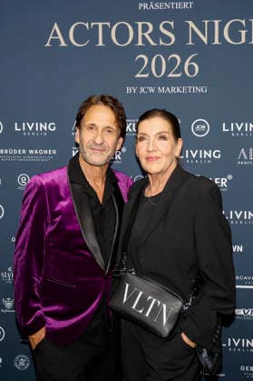 Falk Willy Wild, Katy Karrenbauer at Actors Night 2026 in the Alice Rooftop Garden at Living Berlin