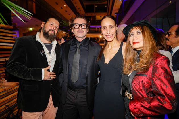 Claude Duhamel, Bruno Eyron, Friederike Dirscherl, Cassandra Gava at Actors Night 2026 in the Alice Rooftop Garden at Living Berlin