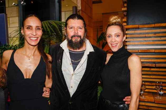 Friederike Dirscherl, Claude Duhamel, Melanie Wolf at Actors Night 2026 in the Alice Rooftop Garden at Living Berlin