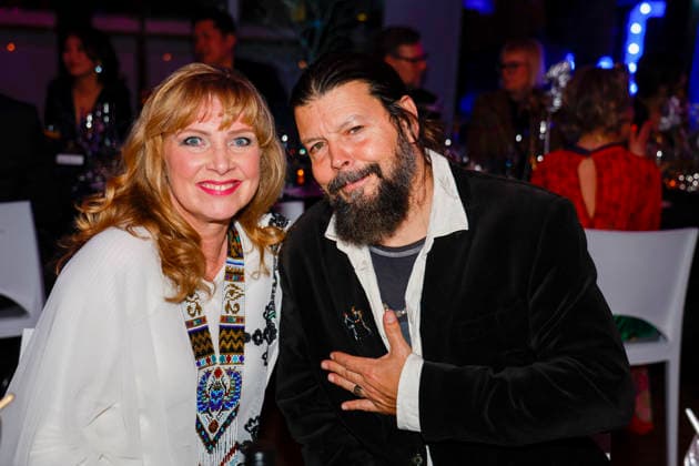 Nanna Kuckuck, Claude Duhamel at Actors Night 2026 in the Alice Rooftop Garden at Living Berlin