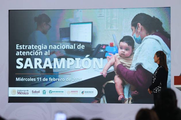 Mexico s President Claudia Sheinbaum, speaks about the vaccination campaign to combat the measles outbreak in the country during a news conference at the National palace. on February 11, 2026 in Mexico City, Mexico. Mexico City Mexico  - ZUMAe321 20260211_zia_e321_002 Copyright: xCarlosxSantiagox