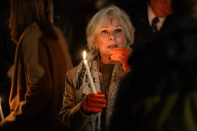 February 11, 2026, Victoria, Bc, CAN: People attend a candle light vigil at the front steps of the legislature in Victoria, B.C., on Wednesday, Feb. 11, 2026 in honour of the victims of the school shooting in Tumbler Ridge, B.C. Victoria CAN  - ZUMAc35_ 20260211_zaf_c35_323 Copyright: xChadxHipolitox