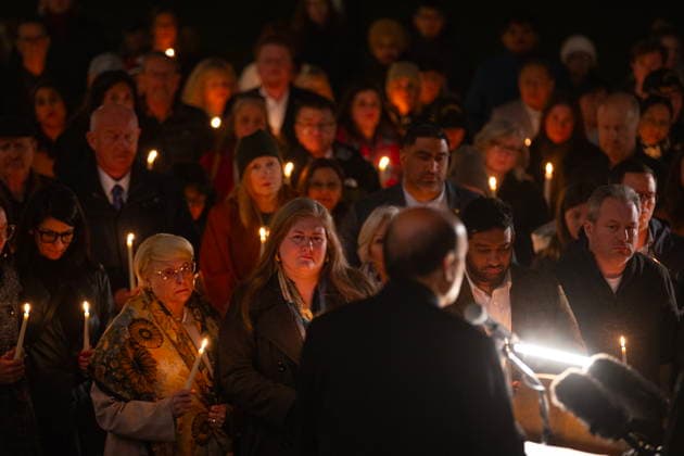 February 11, 2026, Victoria, Bc, CAN: Speaker of the B.C. Legislative Assembly Raj Chouhan speaks candle light vigil at the front steps of the legislature in Victoria, B.C., on Wednesday, Feb. 11, 2026 in honour of the victims of the school shooting in Tumbler Ridge, B.C. Victoria CAN  - ZUMAc35_ 20260211_zaf_c35_325 Copyright: xChadxHipolitox