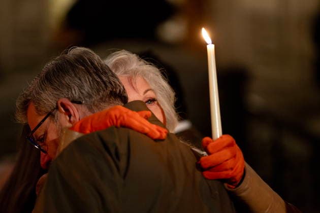 February 11, 2026, Victoria, Bc, CAN: People attend a candle light vigil at the front steps of the legislature in Victoria, B.C., on Wednesday, Feb. 11, 2026 in honour of the victims of the school shooting in Tumbler Ridge, B.C. Victoria CAN  - ZUMAc35_ 20260211_zaf_c35_330 Copyright: xChadxHipolitox