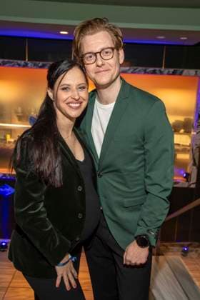 Nadja Jo Klapper and Johannes Heinrichs actors as guests at the 15th presentation of the Romantic Short Film Award BLAUE BLUME, at Frederick™sBerlin on Wednesday February 11, 2026 in Berlin Berlin Germany