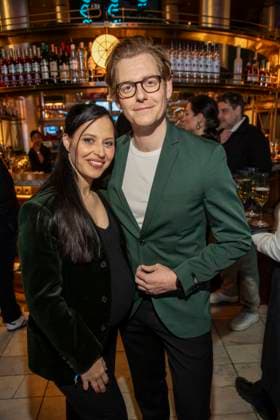 Nadja Jo Klapper and Johannes Heinrichs actors as guests at the 15th presentation of the Romantic Short Film Award BLAUE BLUME, at Frederick™sBerlin on Wednesday February 11, 2026 in Berlin Berlin Germany