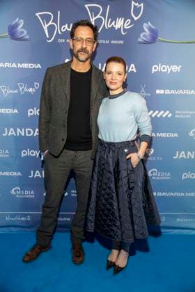 Christopher Doll and Karoline Herfurth couple actress as guests at the 15th presentation of the Romantic Short Film Award BLAUE BLUME, at Frederick™sBerlin on Wednesday February 11, 2026 in Berlin Berlin Germany