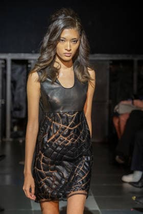 Frederick Anderson runway New York Fashion Week in New York, USA - 11 Feb 2026 A model walks the runway at the Frederick Anderson fashion show during New York Fashion Week at Nebula. New York United States Copyright: xRonxAdarx xSOPAxImagesx _radar_anderson_20260211_00384