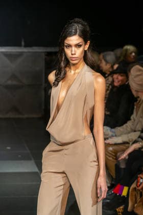 Frederick Anderson runway New York Fashion Week in New York, USA - 11 Feb 2026 A model walks the runway at the Frederick Anderson fashion show during New York Fashion Week at Nebula. New York United States Copyright: xRonxAdarx xSOPAxImagesx _radar_anderson_20260211_00629