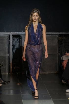 Frederick Anderson runway New York Fashion Week in New York, USA - 11 Feb 2026 A model walks the runway at the Frederick Anderson fashion show during New York Fashion Week at Nebula. New York United States Copyright: xRonxAdarx xSOPAxImagesx _radar_anderson_20260211_00704