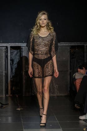 February 11, 2026, New York, United States: A model walks the runway at the Frederick Anderson fashion show during New York Fashion Week at Nebula. New York United States  - ZUMAs197 20260211_aaa_s197_476 Copyright: xRonxAdarx