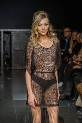 February 11, 2026, New York, United States: A model walks the runway at the Frederick Anderson fashion show during New York Fashion Week at Nebula. New York United States  - ZUMAs197 20260211_aaa_s197_479 Copyright: xRonxAdarx