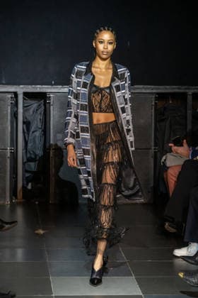 February 11, 2026, New York, United States: A model walks the runway at the Frederick Anderson fashion show during New York Fashion Week at Nebula. New York United States  - ZUMAs197 20260211_aaa_s197_485 Copyright: xRonxAdarx