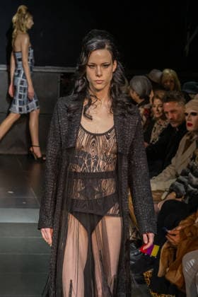 February 11, 2026, New York, United States: A model walks the runway at the Frederick Anderson fashion show during New York Fashion Week at Nebula. New York United States  - ZUMAs197 20260211_aaa_s197_492 Copyright: xRonxAdarx