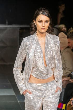 February 11, 2026, New York, United States: A model walks the runway at the Frederick Anderson fashion show during New York Fashion Week at Nebula. New York United States  - ZUMAs197 20260211_aaa_s197_532 Copyright: xRonxAdarx