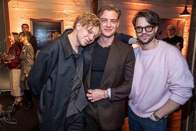 Leonhard Kunz, David Schütter, and Jascha Caspar Bauer as guests on the black carpet at the premiere photocall A NIGHT TO REMEMBER by Prime Video and Amazon MGM Studios at the 76 Berlinale on Wednesday, February 11, 2026 at Von Greifswald in Berlin Berlin Germany