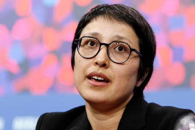 Shahrbanoo Sadat at the press conference for the feature film No Good Men Kabul Jan at the Berlinale 2026 76 Berlin International Film Festival at the Hotel Grand Hyatt Berlin, 12 02 2026 Foto:xC.xTamckex xFuturexImagex men_6203