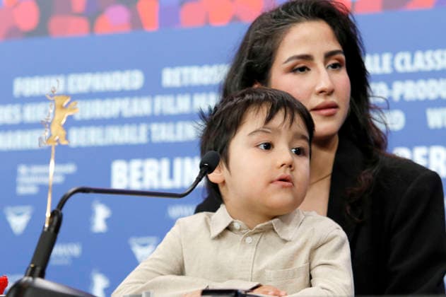 Liam Hussaini and Laila Mahmudi at the press conference for the feature film No Good Men Kabul Jan at the Berlinale 2026 76 Berlin International Film Festival at the Hotel Grand Hyatt Berlin, 12 02 2026 Foto:xC.xTamckex xFuturexImagex men_6211
