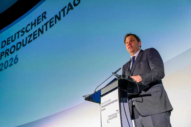 Lars Klingbeil visits film industry EUR, Germany, Berlin 12 02 2026 Federal Minister of Finance and Vice Chancellor Lars Klingbeil SPD visits the German Producers Day 2026 in Berlin Under the motto Stronger together - Germanys film industry in international competition, the German Producers Day