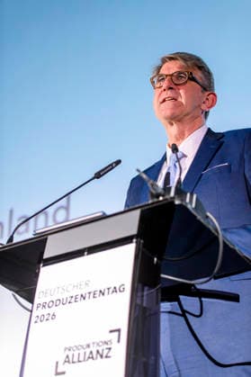 Wolfram Weimer visits DPT26 EUR, Germany, Berlin 12 02 2026 Film policy speech by Minister of State Wolfram Weimer, Federal Government Commissioner for Culture and the Media, visits the German Producers Day 2026 in Berlin Under the motto Stronger toge