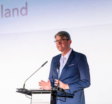 Wolfram Weimer visits DPT26 EUR, Germany, Berlin 12 02 2026 Film policy speech by Minister of State Wolfram Weimer, Federal Government Commissioner for Culture and the Media, visits the German Producers Day 2026 in Berlin Under the motto Stronger toge