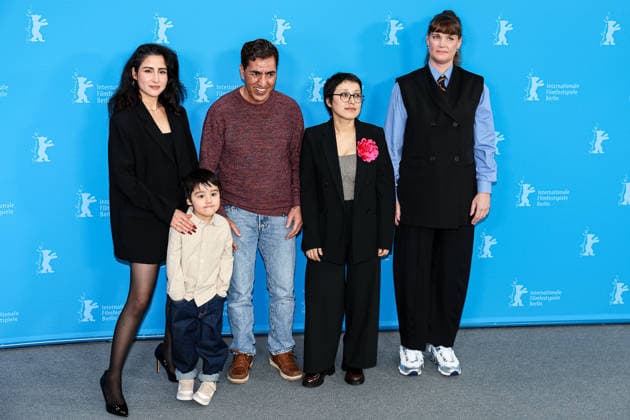 Berlin Berlinale, 76 Berlin International Film Festival 2026 Left Laila Mahmudi, Liam Hussaini, Anwar Hashimi Center, Shahrbanoo Sadat, Right Katja Adomeit Photocall No Good Men Berlinale, 76 Berlin International Film Festival 2026 Press photo Roger Buerke Copyright: xEibner-Pressefoto RogerxBuerkex EP_RBE